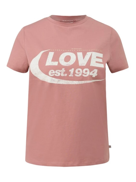 Foto van product QS Shirt ecru / pasteelgeel / oudroze