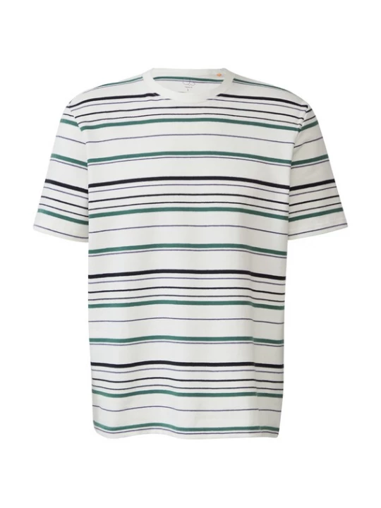 Foto van product QS Shirt ecru / spar / violetblauw / zwart