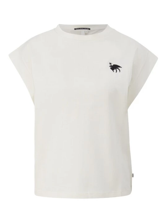 Foto van product QS Shirt ecru / zwart