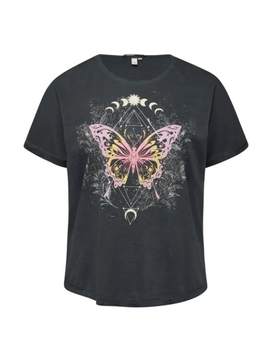 Foto van product QS Shirt geel / grijs / rosa / zwart