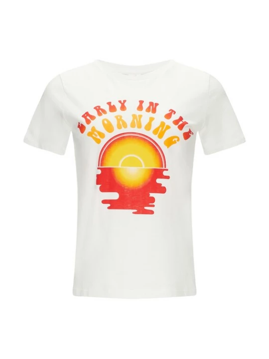 Foto van product QS Shirt goudgeel / rood / wit