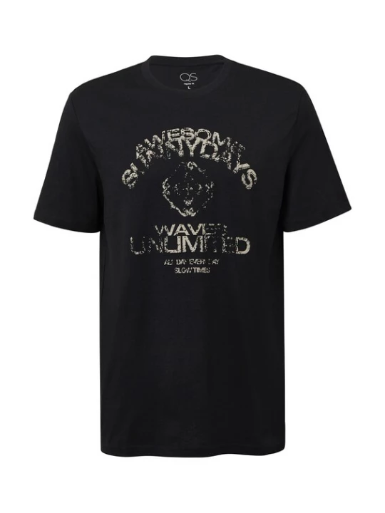 Foto van product QS Shirt greige / zwart