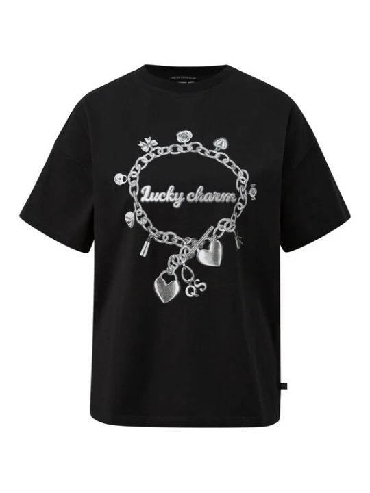 Foto van product QS Shirt grijs / donkergrijs / zwart / wit