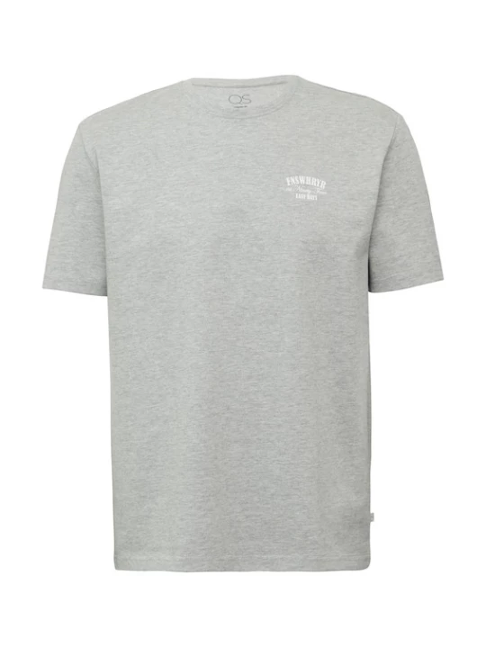 Foto van product QS Shirt grijs gemêleerd / wit