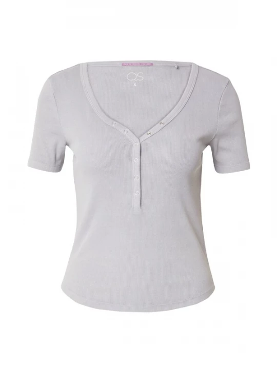 Foto van product QS Shirt grijs / zilver