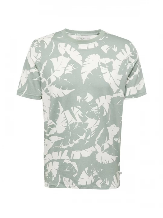 Foto van product QS Shirt groen / offwhite