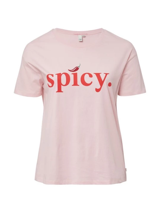 Foto van product QS Shirt groen / rosa / rood / kersrood