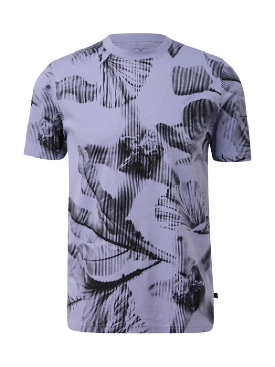 Foto van product QS Shirt lavendel / zwart