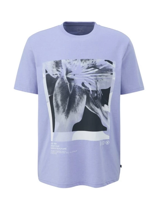 Foto van product QS Shirt lavendel / zwart / wit