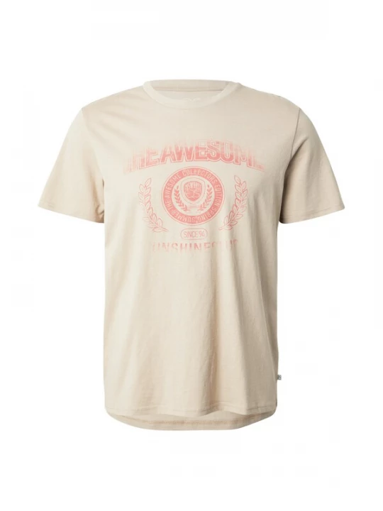 Foto van product QS Shirt lichtbeige / lichtrood