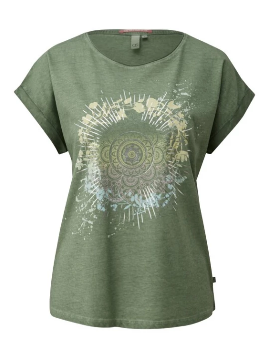 Foto van product QS Shirt lichtblauw / geel / lichtgroen