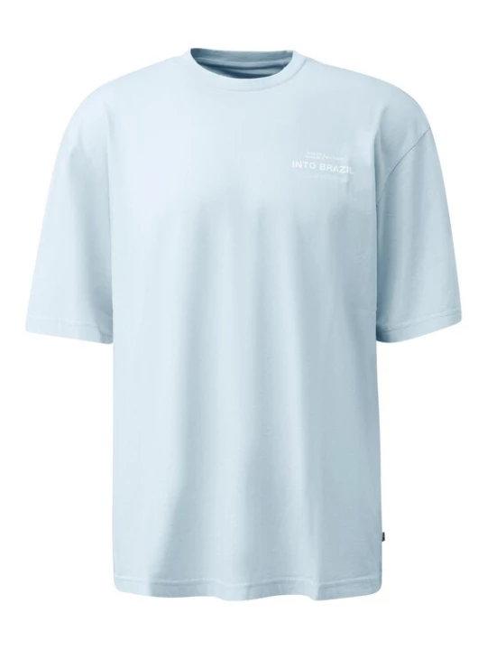 Foto van product QS Shirt lichtblauw / mintgroen / wit
