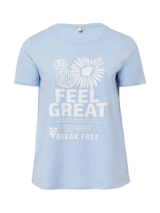 Foto van product QS Shirt lichtblauw / wit