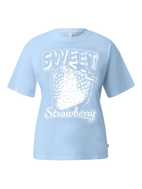 Foto van product QS Shirt lichtblauw / wit