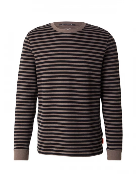 Foto van product QS Shirt lichtbruin / zwart