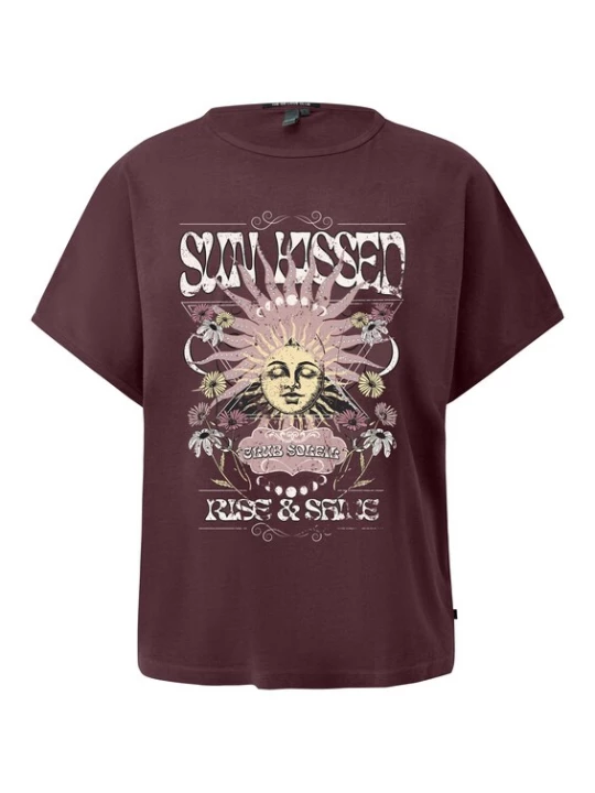 Foto van product QS Shirt lichtgeel / sering / wit