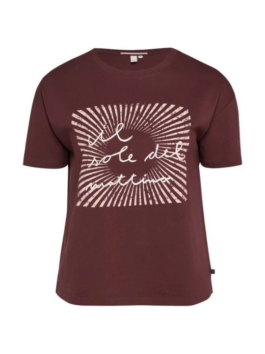 Foto van product QS Shirt lichtgrijs / rosé / bordeaux