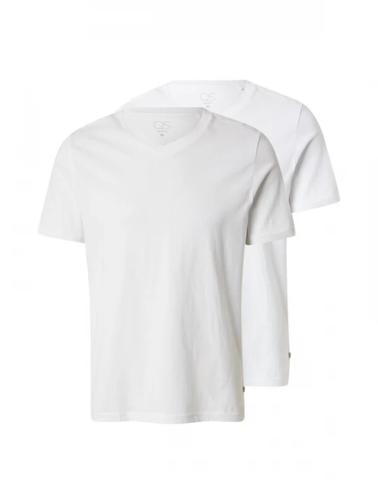 Foto van product QS Shirt lichtgrijs / wit