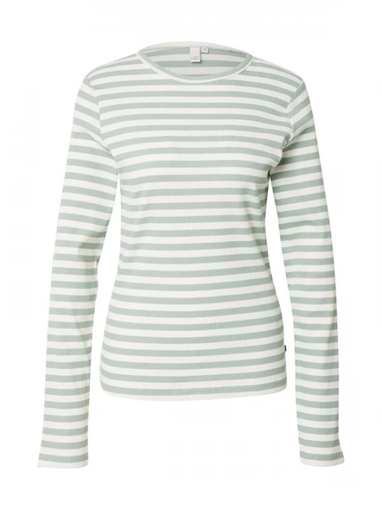 Foto van product QS Shirt lichtgroen / wolwit