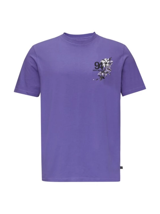 Foto van product QS Shirt lila / lavendel / zwart / wit