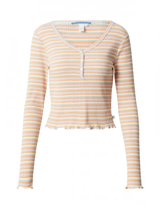 Foto van product QS Shirt mintgroen / sering / oranje / wit