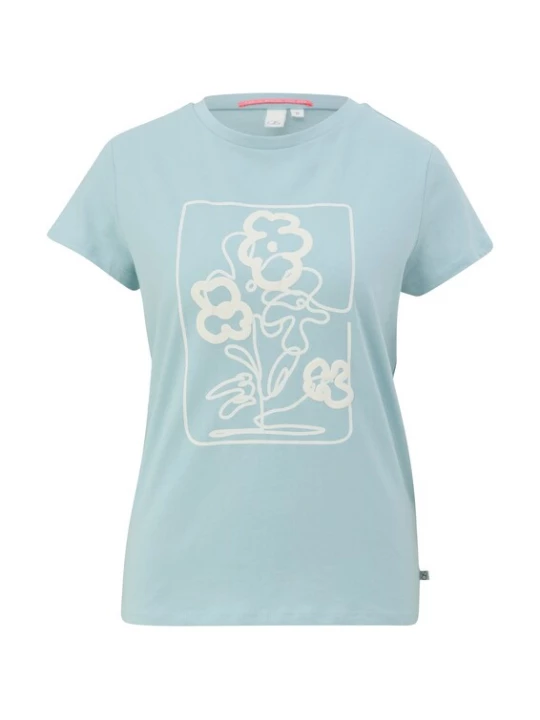 Foto van product QS Shirt mintgroen / wit