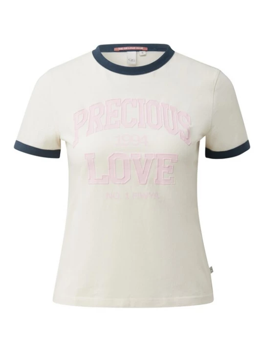 Foto van product QS Shirt nachtblauw / lichtroze / wit