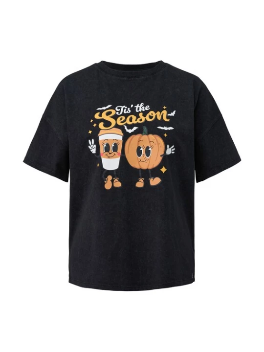 Foto van product QS Shirt oranje / zwart / wit