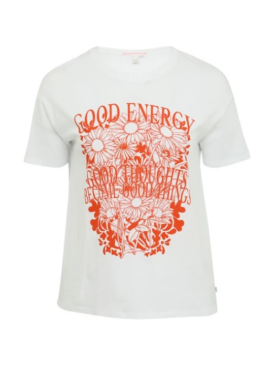 Foto van product QS Shirt oranjerood / wit
