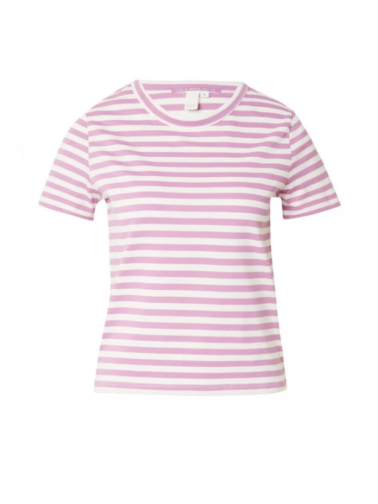 Foto van product QS Shirt orchidee / wit
