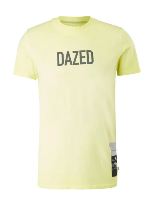 Foto van product QS Shirt pasteelgeel / grijs / antraciet / zwart