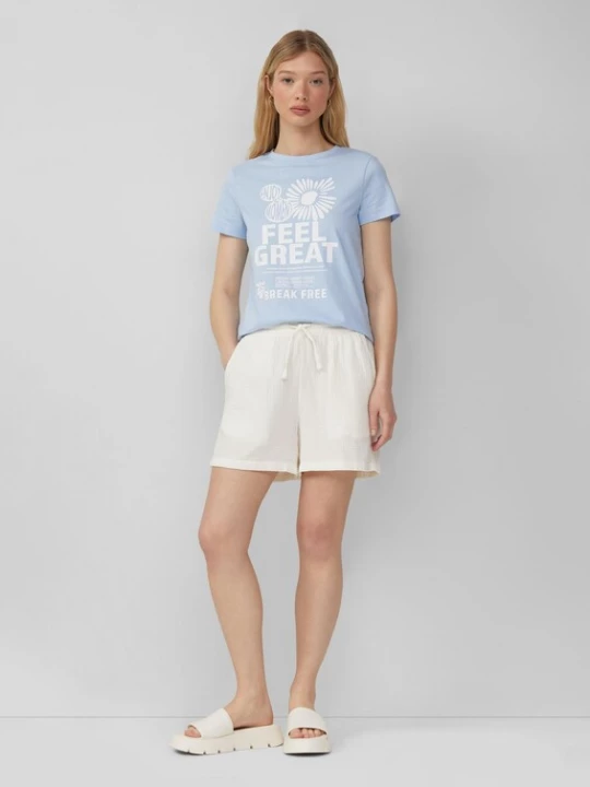 Foto van product QS Shirt pastelblauw / offwhite