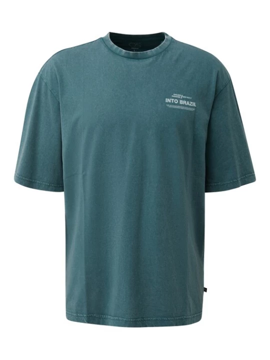 Foto van product QS Shirt pastelblauw / petrol / pastelgroen / wit