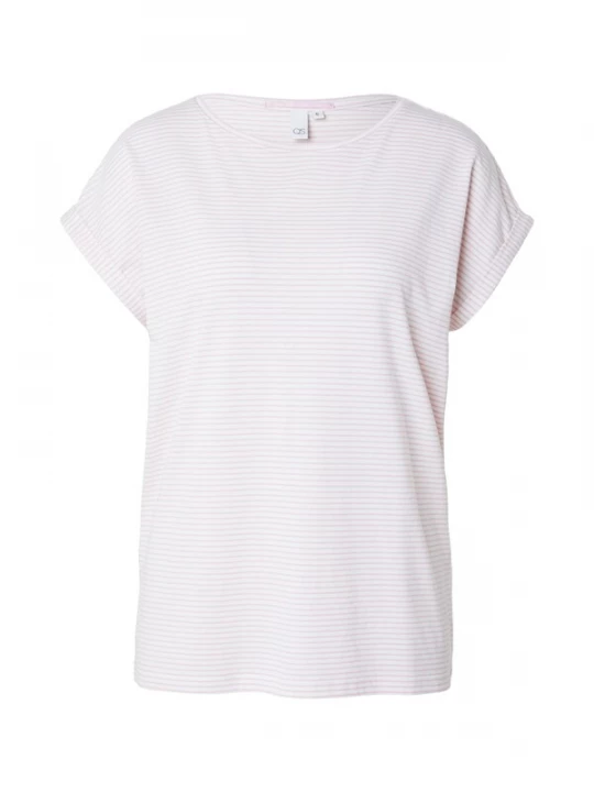 Foto van product QS Shirt pastelroze / wit
