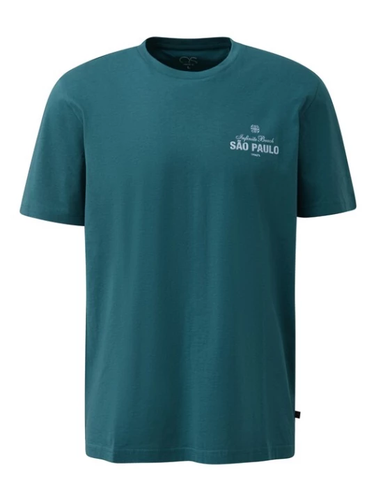 Foto van product QS Shirt petrol / wit