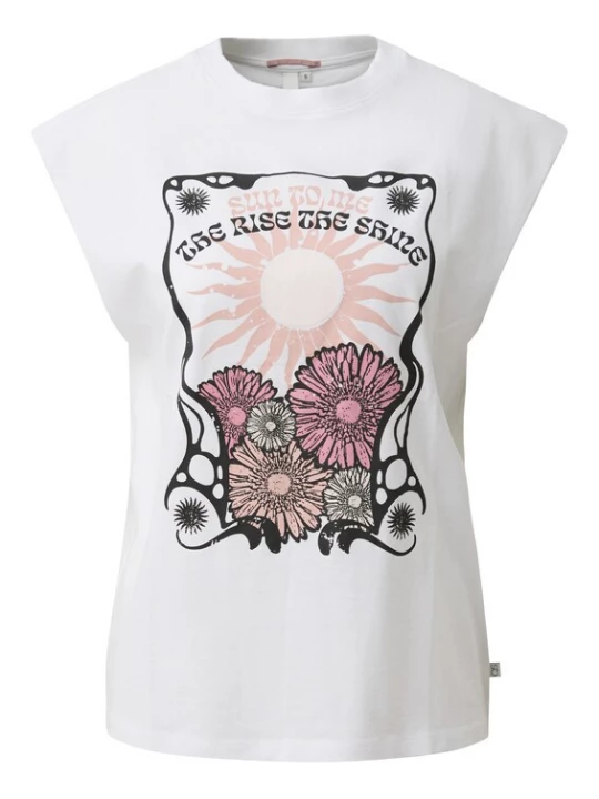 Foto van product QS Shirt pitaja roze / poederroze / zwart / wit