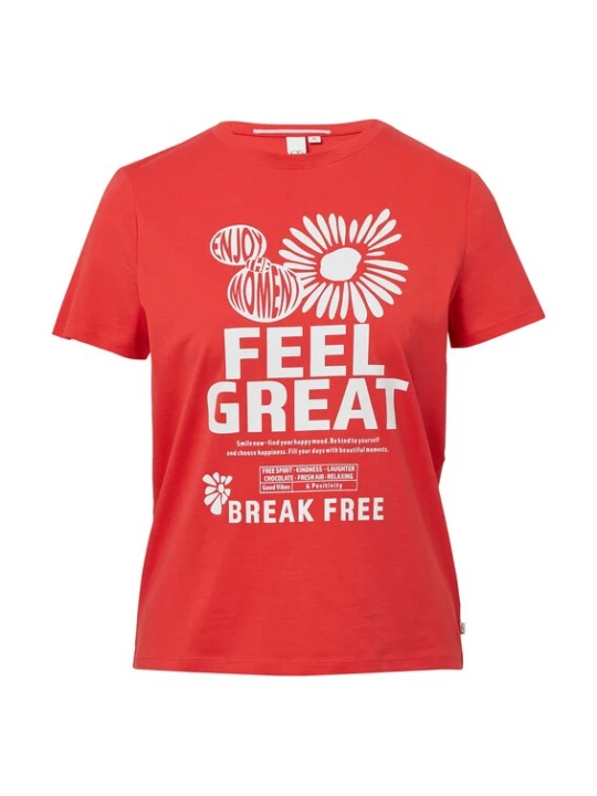 Foto van product QS Shirt rood / wit