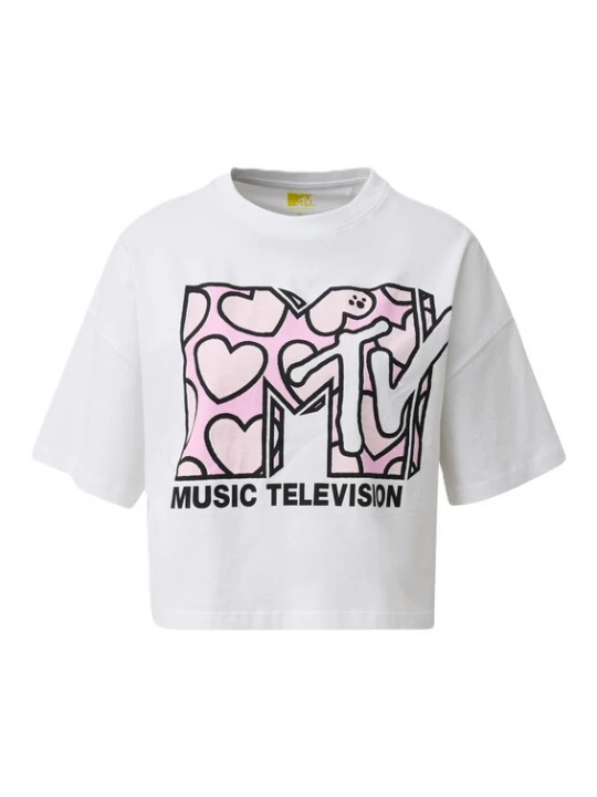 Foto van product QS Shirt rosa / rosé / zwart / wit