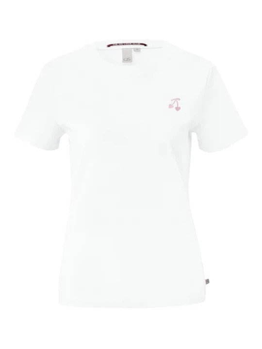 Foto van product QS Shirt rosa / wit