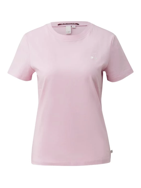 Foto van product QS Shirt rosa / wit