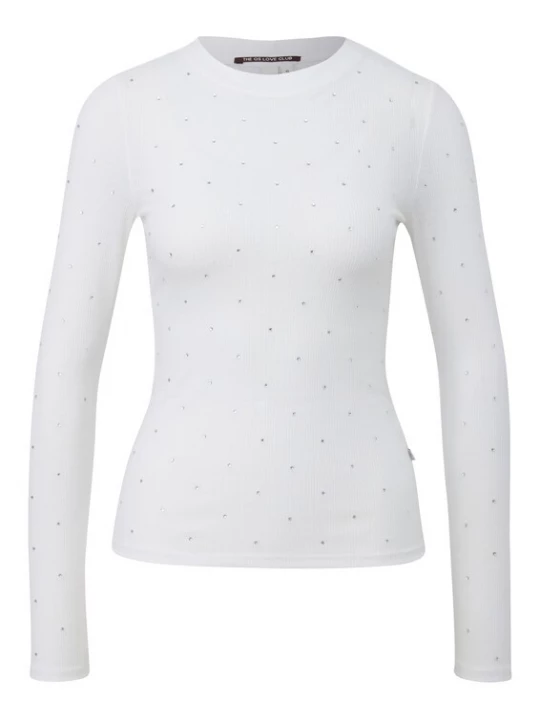 Foto van product QS Shirt zilver / wit