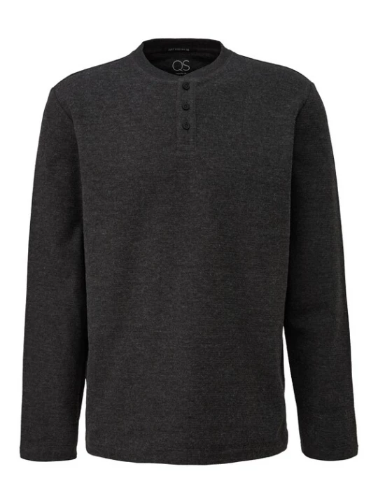 Foto van product QS Shirt zwart gemêleerd