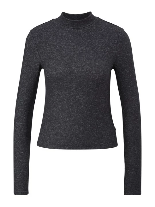 Foto van product QS Shirt zwart gemêleerd