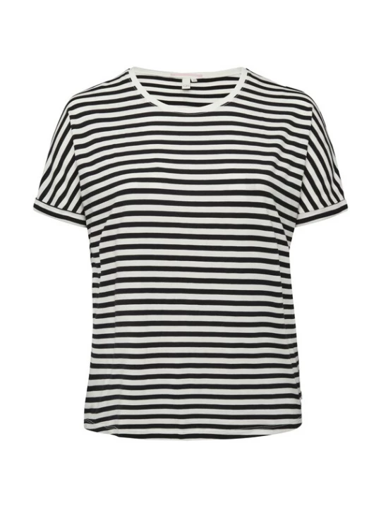 Foto van product QS Shirt zwart / offwhite