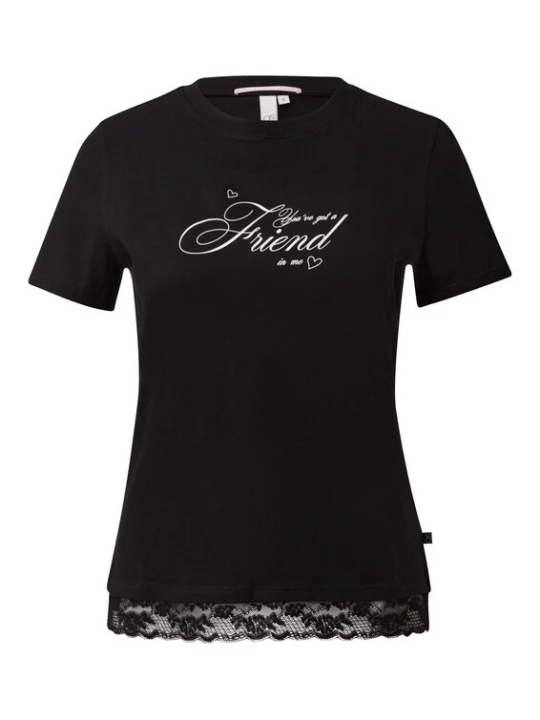 Foto van product QS Shirt zwart / wit