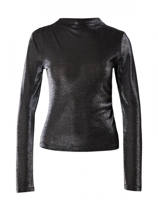 Foto van product QS Shirt zwart / zilver