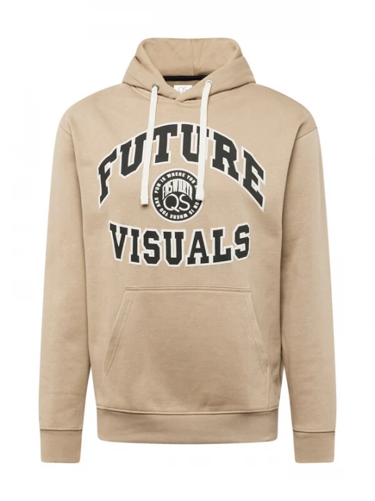Foto van product QS Sweatshirt taupe / zwart / wit