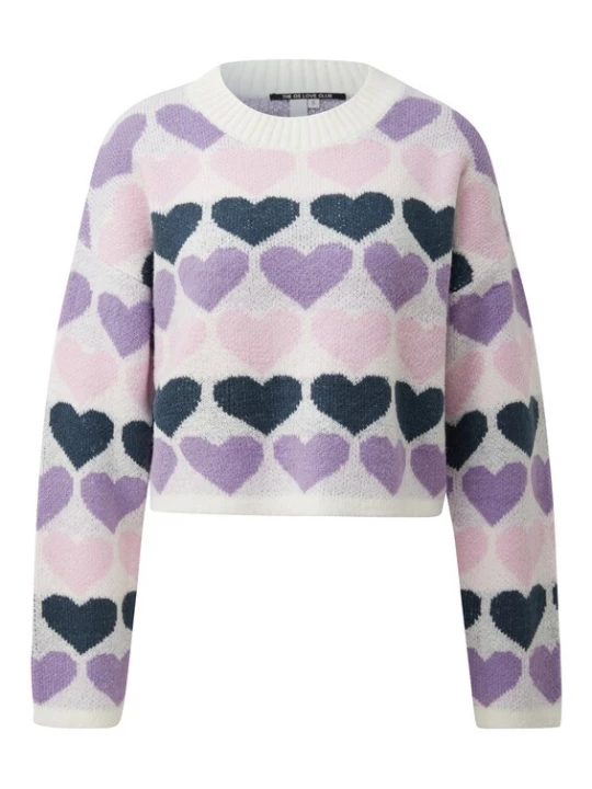 Foto van product QS Trui crème / navy / lavendel / rosa