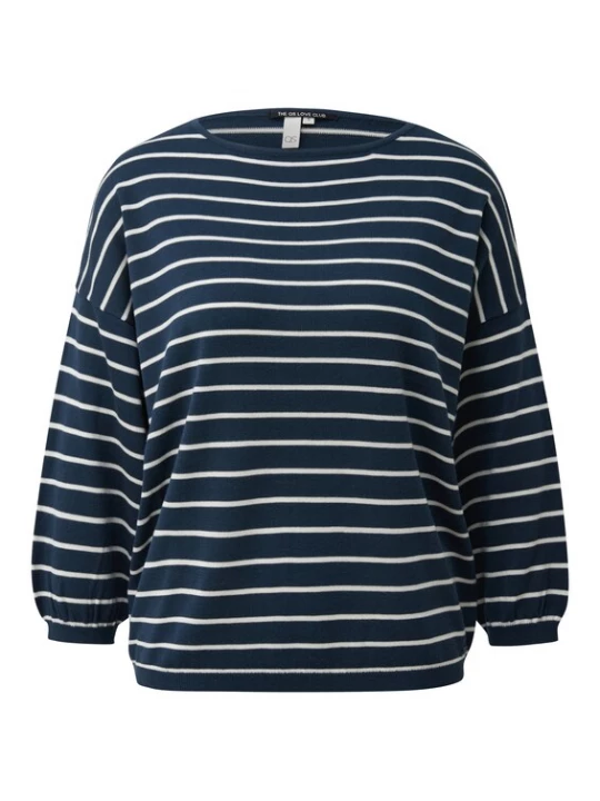 Foto van product QS Trui donkerblauw / wit