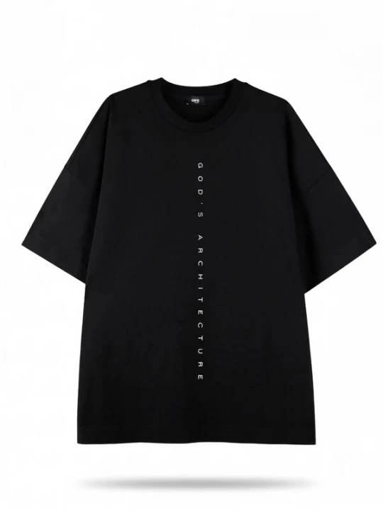 Foto van product QWX2 Shirt 'GOD'S ARCHITECTURE' zwart